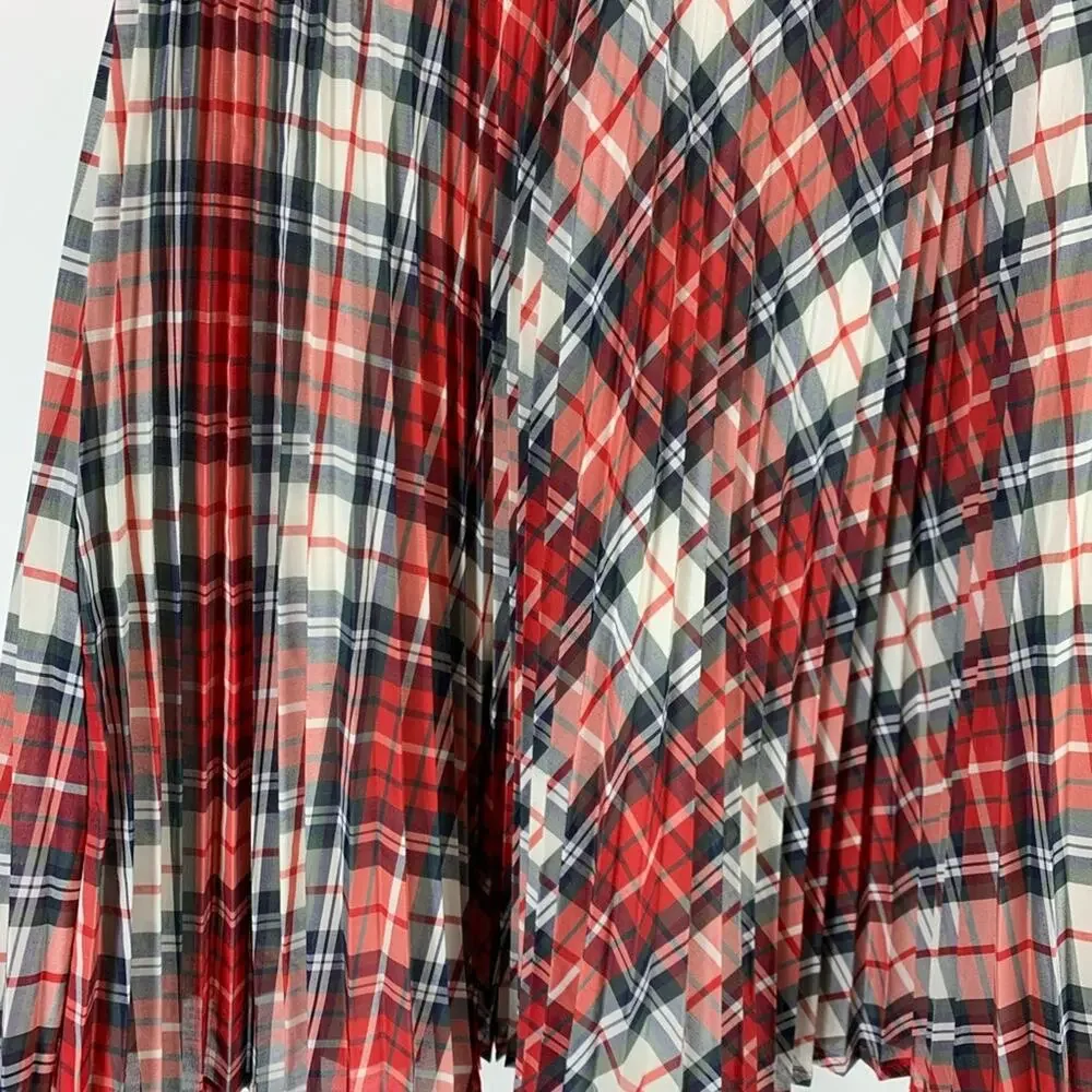 GAP Kids Plaid Accordion Pleat Midi Skirt XL